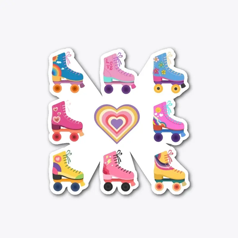 Love Roller Skate -Sticker